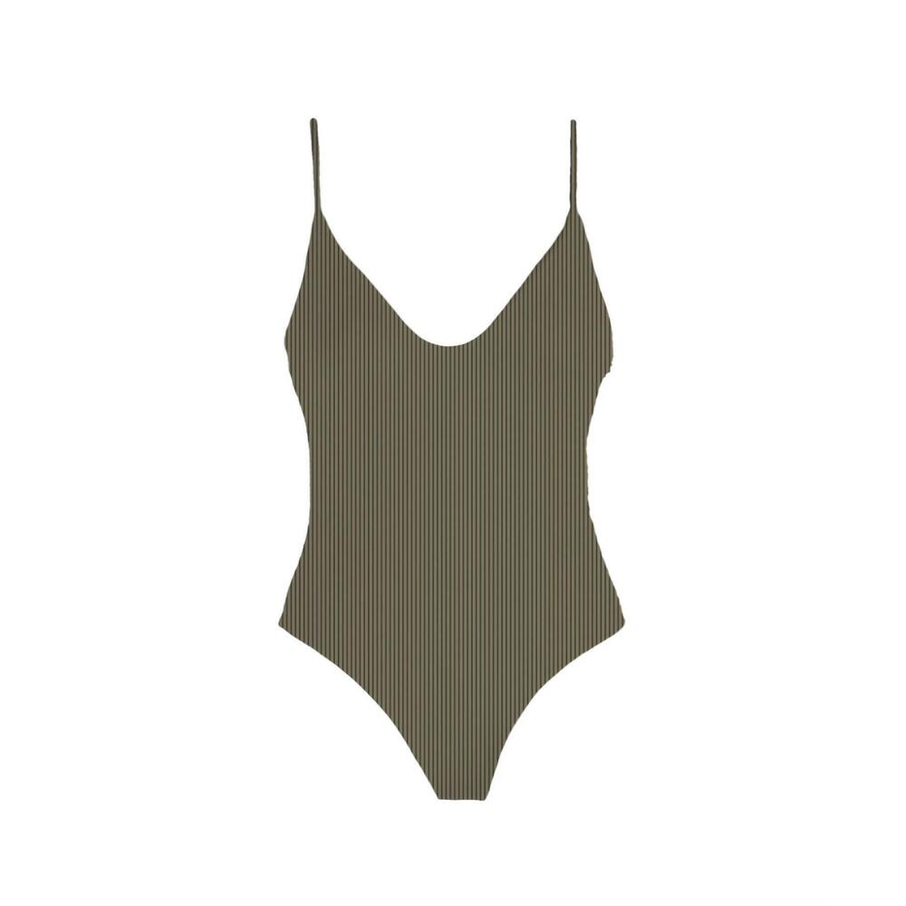 NEW MAI women's costa bodysuit in aloe ribbed